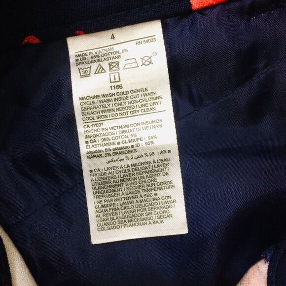 NEW Old Navy Pixie Lobster Print Pants Size 4 Red Navy Cotton Blend Ankle NWT - Picture 5 of 5